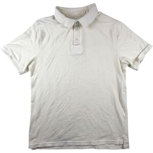Old School Heavy Weight Cotton Polo Shirt Large Cream Short Sleeve South Africa